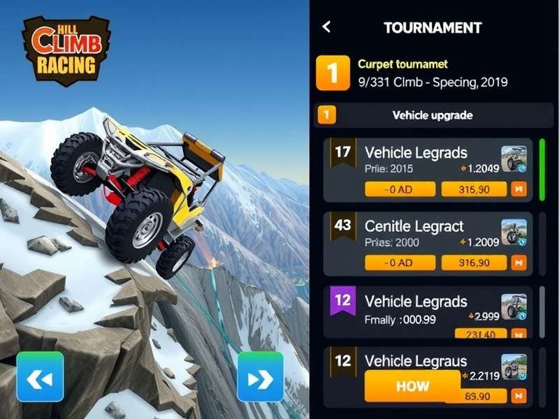 Hill Climb Racing Himalaya community tournament screenshot showing competitive gameplay