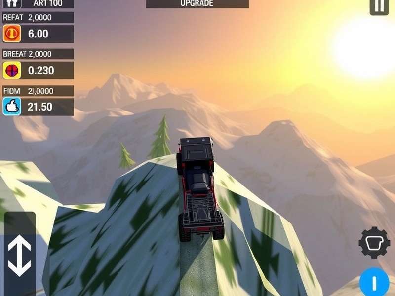 Hill Climb Racing Himalaya gameplay screenshot showing vehicle on mountain terrain